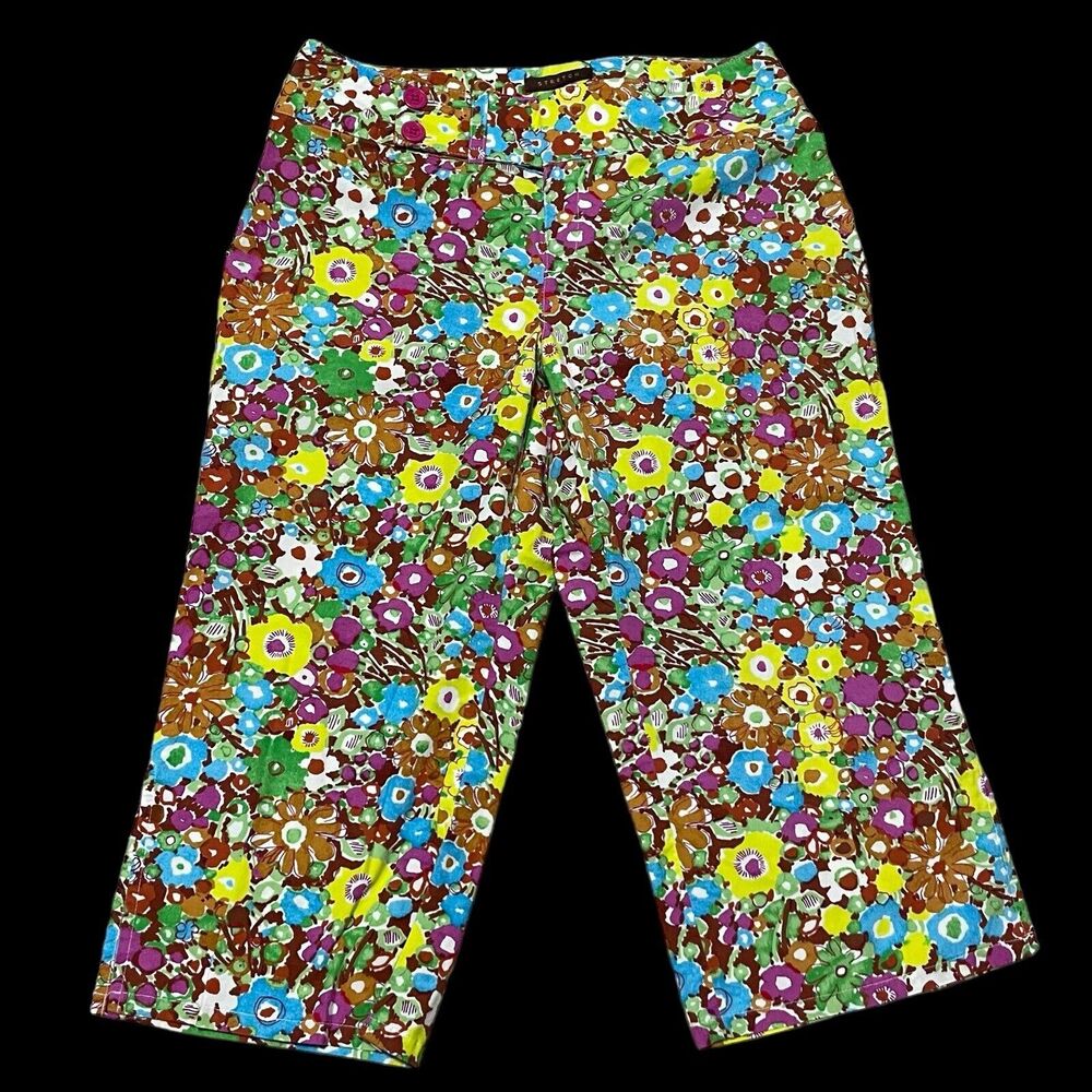 BANDOLINO Women’s Floral multicolor Stretch Capris SZ/6